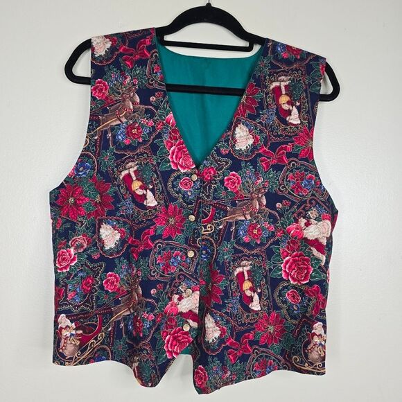 Jackets & Blazers - Vintage Santa Claus woman’s Christmas vest size M